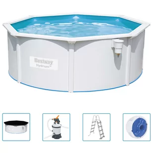 vidaXL Bestway Basen naziemny Hydrium, okrągła rama stelażowa, 360x120 cm - Baseny ogrodowe - miniaturka - grafika 1