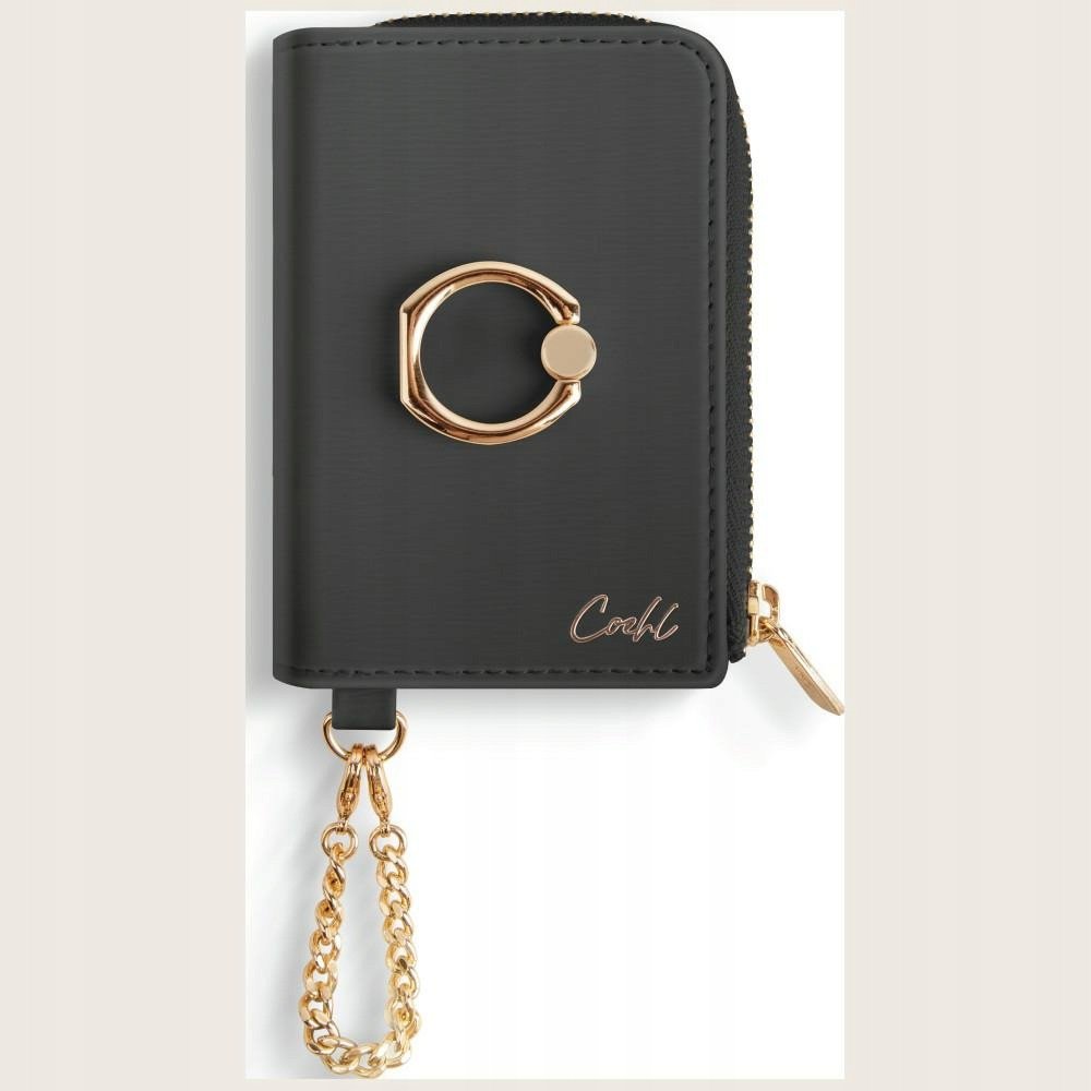 Portfel Uniq Coehl Mirelle MagSafe hand strap czarny