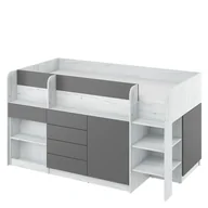 Łóżka dla dzieci i młodzieży - Łóżko Piętrowe Smile Prawe Craft Biały / Grafit MebloCross - miniaturka - grafika 1