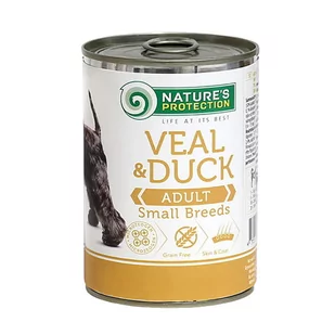 NATURES PROTECTION PIES konserwa SMALL BREEDS CIELĘCINA I KACZKA 400g - Mokra karma dla psów - miniaturka - grafika 1