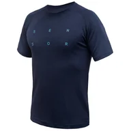 Koszulki sportowe męskie - Męska koszulka Sensor Merino Blend Typo Rozmiar: L / Kolor: niebieski - miniaturka - grafika 1