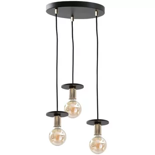 KET LAMPA wisząca metalowa OPRAWA loftowy zwis czarny złoty KET412 - Lampy sufitowe - miniaturka - grafika 1