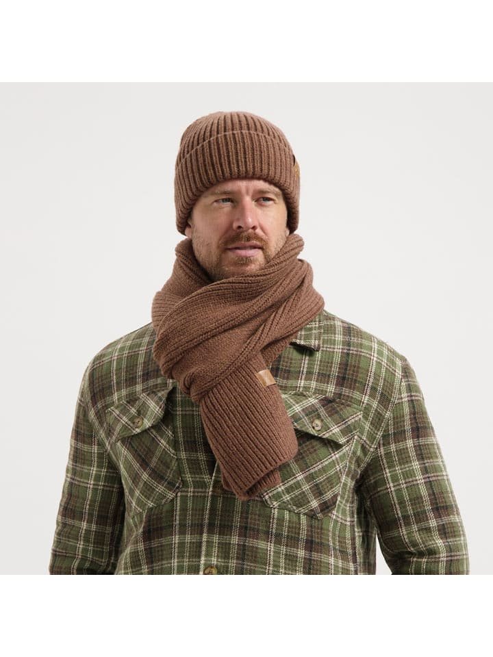 TRAVELIN' Szal w kolorze jasnobrązowym