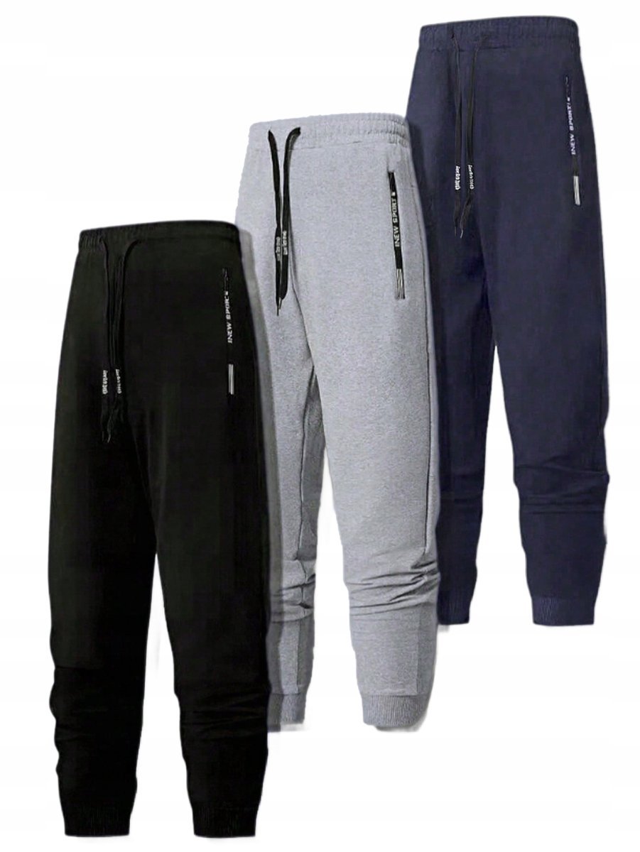 SHEIN 3-PACK MĘSKIE DŁUGIE SPODNIE DRESOWE WIĄZANE M 1MA