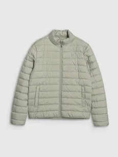 Męska kurtka puchowa pikowana 4F 4FWSS25TDJAM538 - oliwkowa - Kurtki i kamizelki sportowe męskie - miniaturka - grafika 1