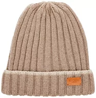 Czapki damskie - Hackett London Męska czapka beanie ECO Cash Beanie, szarobrązowa, jeden rozmiar - miniaturka - grafika 1