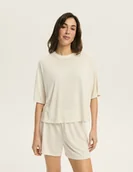 Bluzki damskie - Koszulka damska Ruth Esotiq kremowy - S - miniaturka - grafika 1