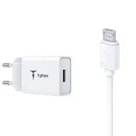 Ładowarki do telefonów - ŁAD SIEC T-PHOX MINI-EU MICRO USB WHITE 1.2M 2.4A - miniaturka - grafika 1