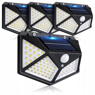Lampa Solarna LED Czujnik Ruchu Zmierzchu Elewacyjna Naścienna Mocna 100LED - Lampy ogrodowe - miniaturka - grafika 1