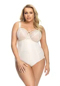 Bielizna nocna - Body Damskie Modelujące Pod Biust Na Ramiączkach Sanremo K148 Gorsenia Śmietanowe  S - miniaturka - grafika 1