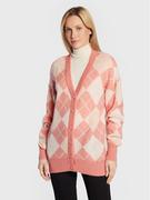 Swetry damskie - Fracomina Kardigan FR22WT8009K460F8 Różowy Oversize - miniaturka - grafika 1