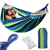 Hamaki - Hamak dwuosobowy ogrodowy brazylijski xxl duży 200kg 270x160 pokrowiec - miniaturka - grafika 1