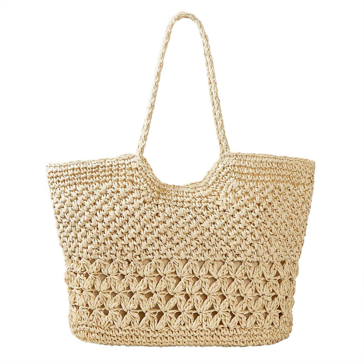 TORBA damska DUŻA SŁOMIANA pleciona plażowa KOSZYK shopper na lato