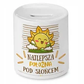 Skarbonki - Dla Położnej Skarbonka na Urodziny na Prezent z Nadrukiem ze Zdjęciem + Opakowanie na prezent (wzór 04) - miniaturka - grafika 1