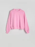 Bluzy damskie - Reserved - Bawełniana bluza - pastelowy róż - miniaturka - grafika 1