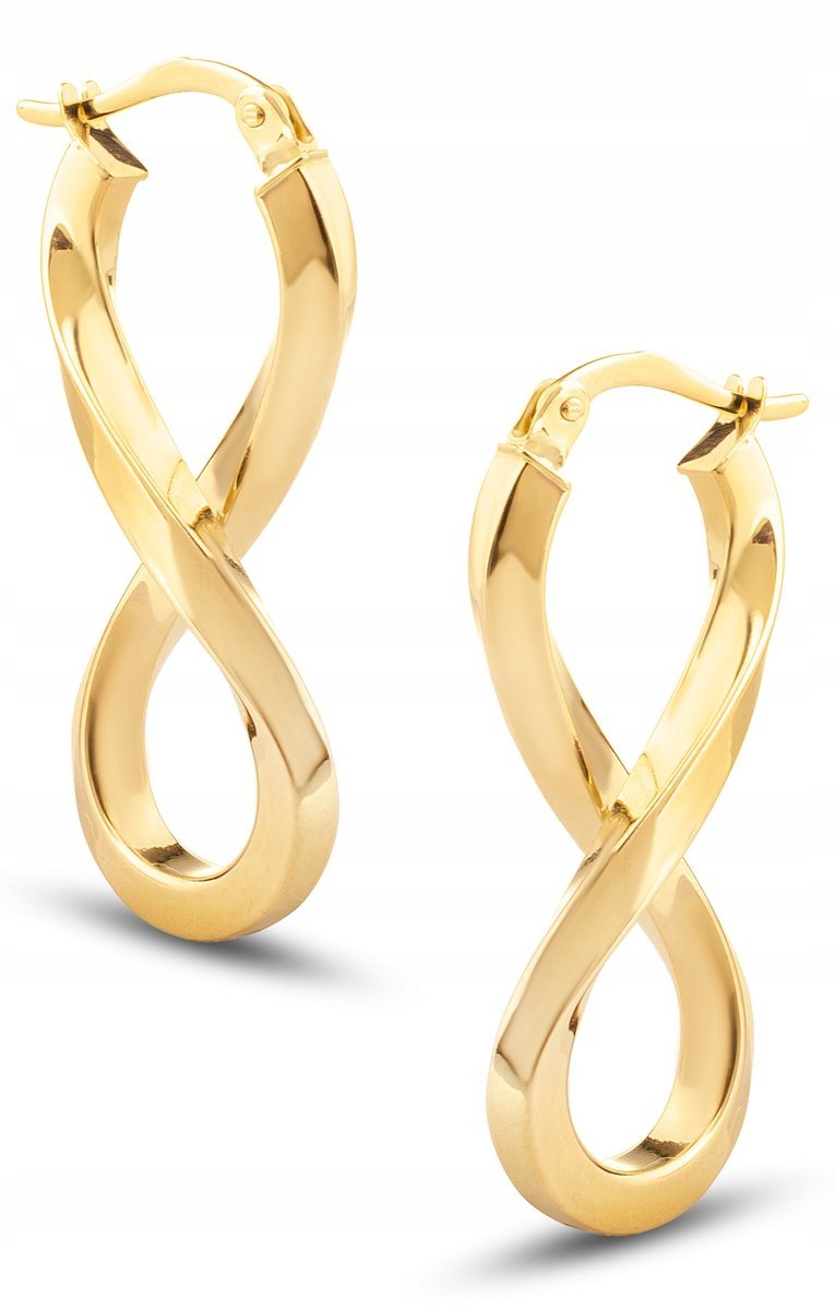 ZŁOTE BOGATE KOLCZYKI WISZĄCE ZAKRĘCONE 585