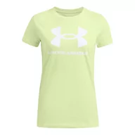 Koszulki sportowe damskie - Damski t-shirt z nadrukiem Under Armour UA Rival Logo SS - zielony - UNDER ARMOUR - miniaturka - grafika 1