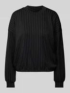 Bluzy damskie - Bluza o luźnym kroju z mieszanki modalu z prążkami - miniaturka - grafika 1