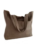 Torebki damskie - Duża torba damska z kieszenią na ramię ze skóry naturalnej - miniaturka - grafika 1