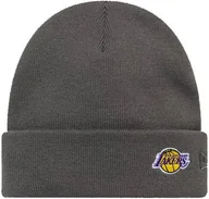 Czapki damskie - Czapka zimowa NEW ERA LA Lakers NBA Mini Logo Cuff Knit Beanie szara - miniaturka - grafika 1