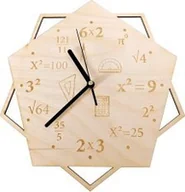 Zegary - Koszulkowy Zegar dla nauczyciela matematyki - drewniany zegar ścienny z grawerem - miniaturka - grafika 1