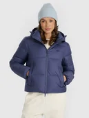 Kurtki damskie - 4F Kurtka puchowa z wypełnieniem naturalnym damska - granatowa XXL - miniaturka - grafika 1