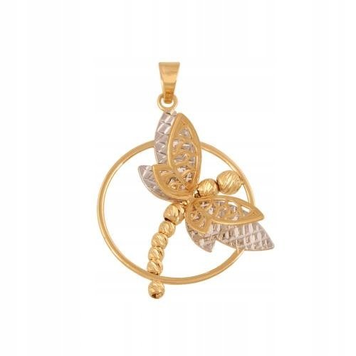 Złota Przywieszka Ważka 585 1.45 g Rodium