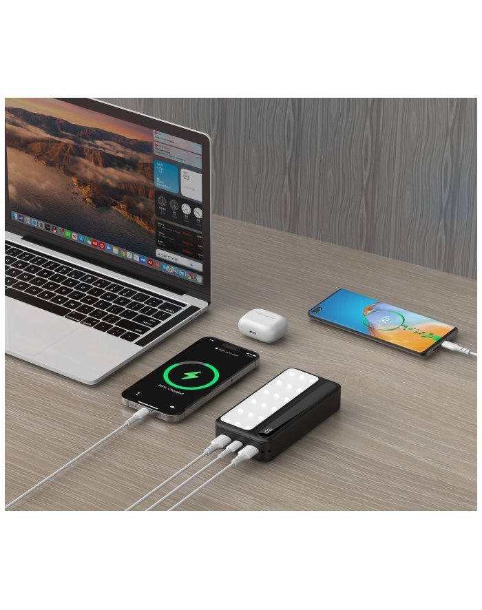 rebeltec Powerbank P20 LCDPD LAMP 20 000mAh, zintegrowana lampa LED z funkcją latarki