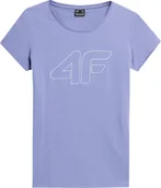 Bluzki damskie - Koszulka damska 4F F0907 fioletowa 4FAW23TTSHF0907 32S-L - miniaturka - grafika 1