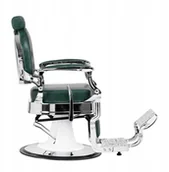 Fotele fryzjerskie - Gabbiano fotel barberski President Zielony z chromowaną ramą - miniaturka - grafika 1