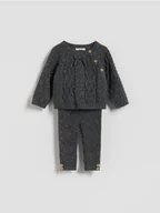 Komplety dla niemowląt - Reserved - Dzianinowy komplet z wiskozą - ciemnoszary - miniaturka - grafika 1
