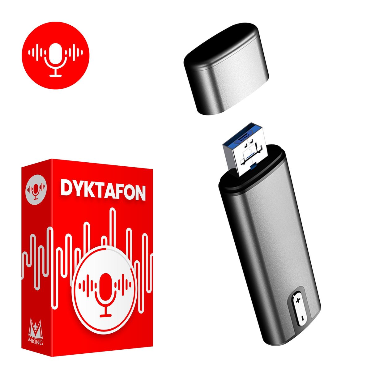 Dyktafon USB pendrive MK-Q16 8GB - mini podsłuch rejestrator 50h