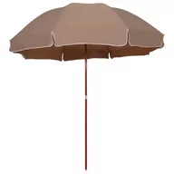Parasole ogrodowe - vidaXL Parasol na stalowym słupku, 300 cm, kolor taupe vidaXL - miniaturka - grafika 1