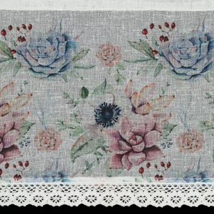 Firana 60 x 150 Dekoracyjna Gotowa Dora Biały+Róż - Firany - miniaturka - grafika 4