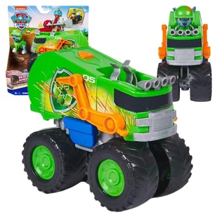 Psi Patrol Rescue Wheels Śmieciarka Rocky Zestaw Pojazd + Figurka - Figurki dla dzieci - miniaturka - grafika 1
