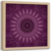 Plakaty - Plakat w ramie naturalnej FEEBY, Mandala 2, 40x40 cm - miniaturka - grafika 1