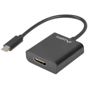 Lanberg Adapter USB CM HDMI F 15cm czarny (AD-UC-HD-01) - Adaptery i przejściówki - miniaturka - grafika 1