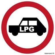 Systemy ekspozycyjne i znaki informacyjne - SA047 ZAKAZ WJAZDU POJAZDÓW NAPĘDZANYCH GAZEM, PN - PŁYTA PCV 1MM; (600X600MM) - miniaturka - grafika 1