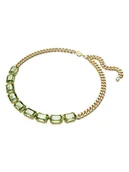 Naszyjniki - Swarovski Pozłacany naszyjnik z elementami ozdobnymi - dł. 45 cm - miniaturka - grafika 1