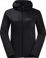 Bluzy damskie - Jack Wolfskin Jack Wolfskin Hirschberg Hooded FZ W 1710871-6000 Czarne L - miniaturka - grafika 1