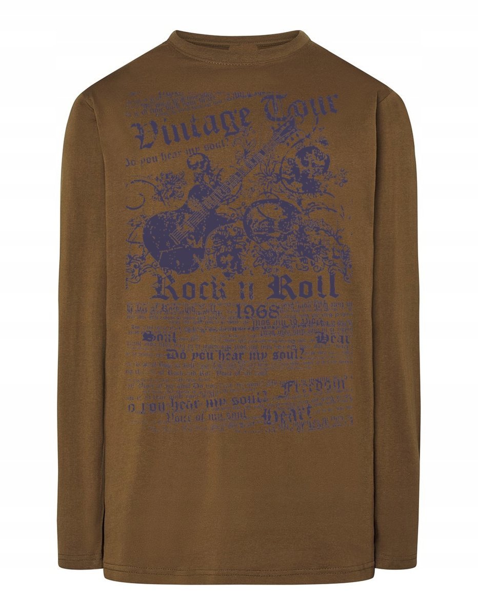 Longsleeve męski nadruk plakat ROCK'n ROLL r.S