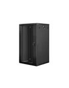 Szafy rack - Lanberg szafa instalacyjna wisząca 19'' 22U 600x600mm czarna drzwi szklane - miniaturka - grafika 1