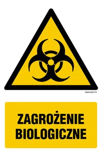 GF037 ZAGROŻENIE BIOLOGICZNE, PN - PŁYTA PCV 1MM; (100X150MM) - Tablice BHP - miniaturka - grafika 1