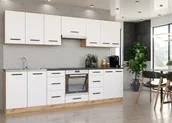 Meble kuchenne - Meble Kuchenne Modułowe Nowoczesne Pojemna Kuchnia Roma 2.8m Szafki Białe - miniaturka - grafika 1