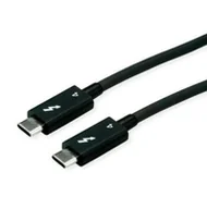Kable USB - Kabel ROLINE Thunderbolt 4, 40 Gbit/s, 100 W, C-C, M/M, pasywny, czarny, 1 m - miniaturka - grafika 1