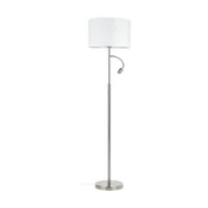 Lampy stojące - Eros Lampa Podłogowa 1Xe27 60W, 1Xled Satyna/Biały - miniaturka - grafika 1