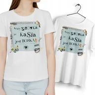 Koszulki i topy damskie - T-Shirt koszulka biała Dla Kasi Kaśki Na Prezent Urodziny Nadruk Zdjęcie - miniaturka - grafika 1