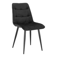 Krzesła - Intesi Krzesło Plaid czarne/ czarne nogi - miniaturka - grafika 1