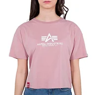 Koszulki i topy damskie - ALPHA INDUSTRIES Damska koszulka z krótkim rękawem Basic T Cos Wmn, Silver Pink, XS - miniaturka - grafika 1