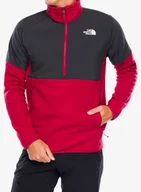 Bluzy sportowe męskie - Bluza bez kaptura The North Face Glacier Heavyweight 1/2 Zip - garnet red/asphalt grey - miniaturka - grafika 1